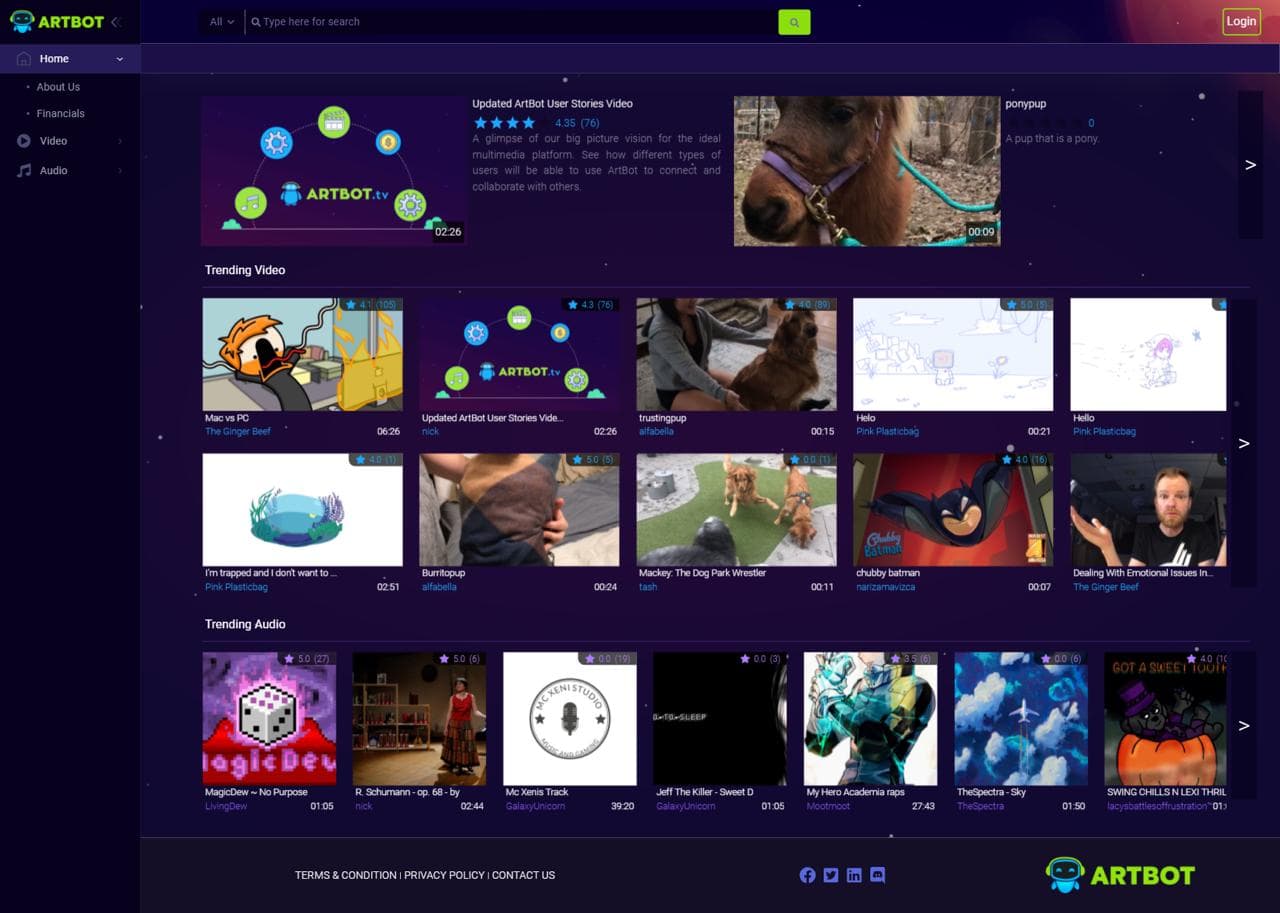 Artbot – Video Streaming Platform